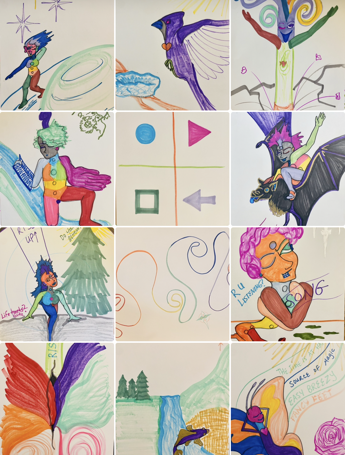 Various drawings tiled together