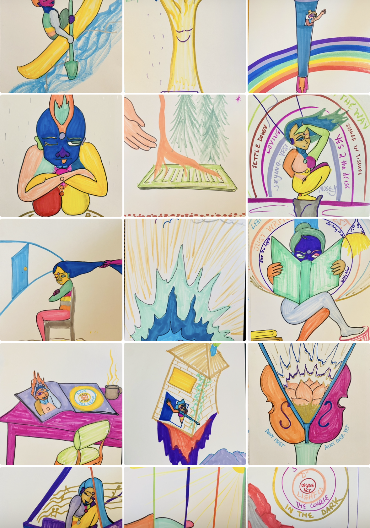 Various drawings tiled together